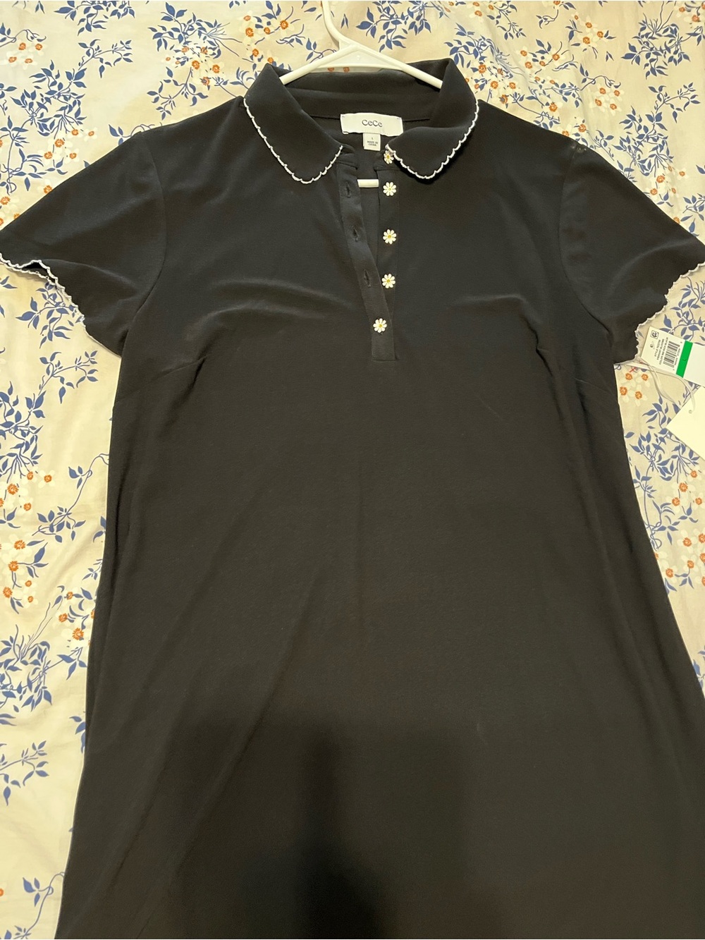 CeCe black dress with Daisy buttons